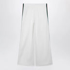 GUCCI White Cotton Jersey Leisure Trousers with Web Stripe