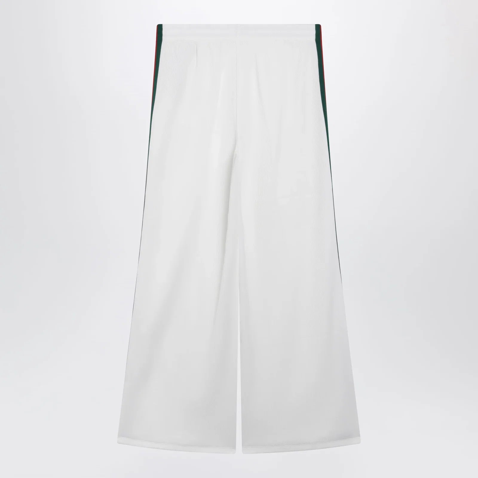 GUCCI White Cotton Jersey Leisure Trousers with Web Stripe