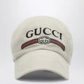 GUCCI Beige cotton baseball cap with embroidered logo