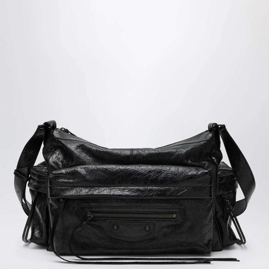 Balenciaga Le City medium multi-pocket lambskin crossbody bag black