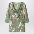Valentino Green printed lurex shirt