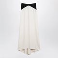 Valentino Long silk skirt in Vanilla/Black