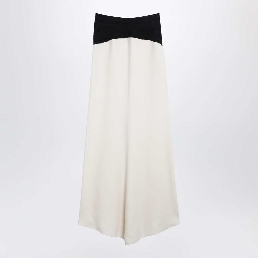 Valentino Long silk skirt in Vanilla/Black
