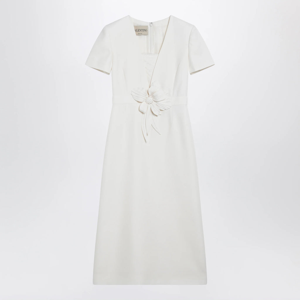 Valentino Embroidered crepe evening dress in ivory