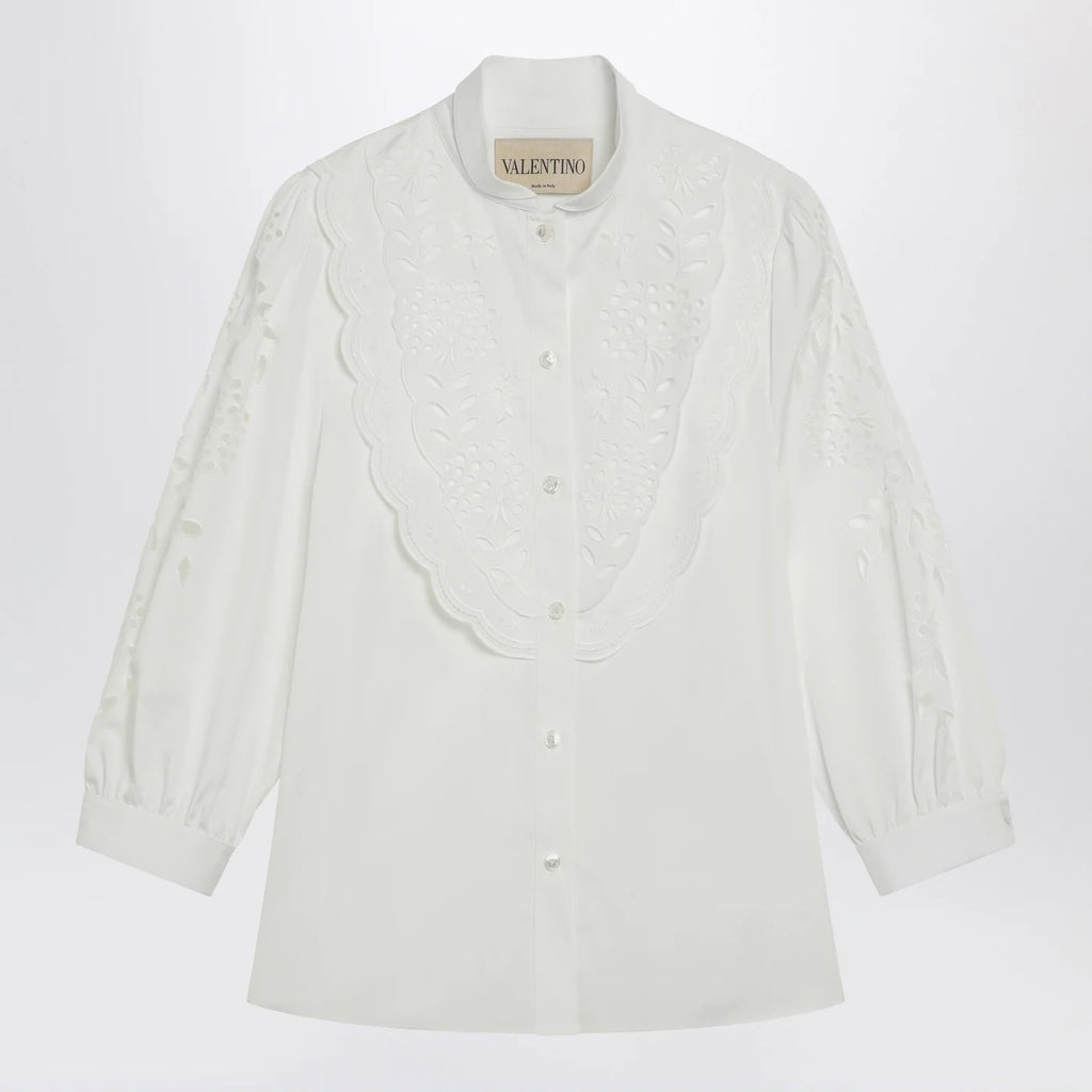 Valentino White shirt with Sangallo embroidery
