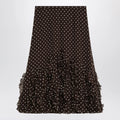 Valentino Brown silk skirt with Plusdepois motif