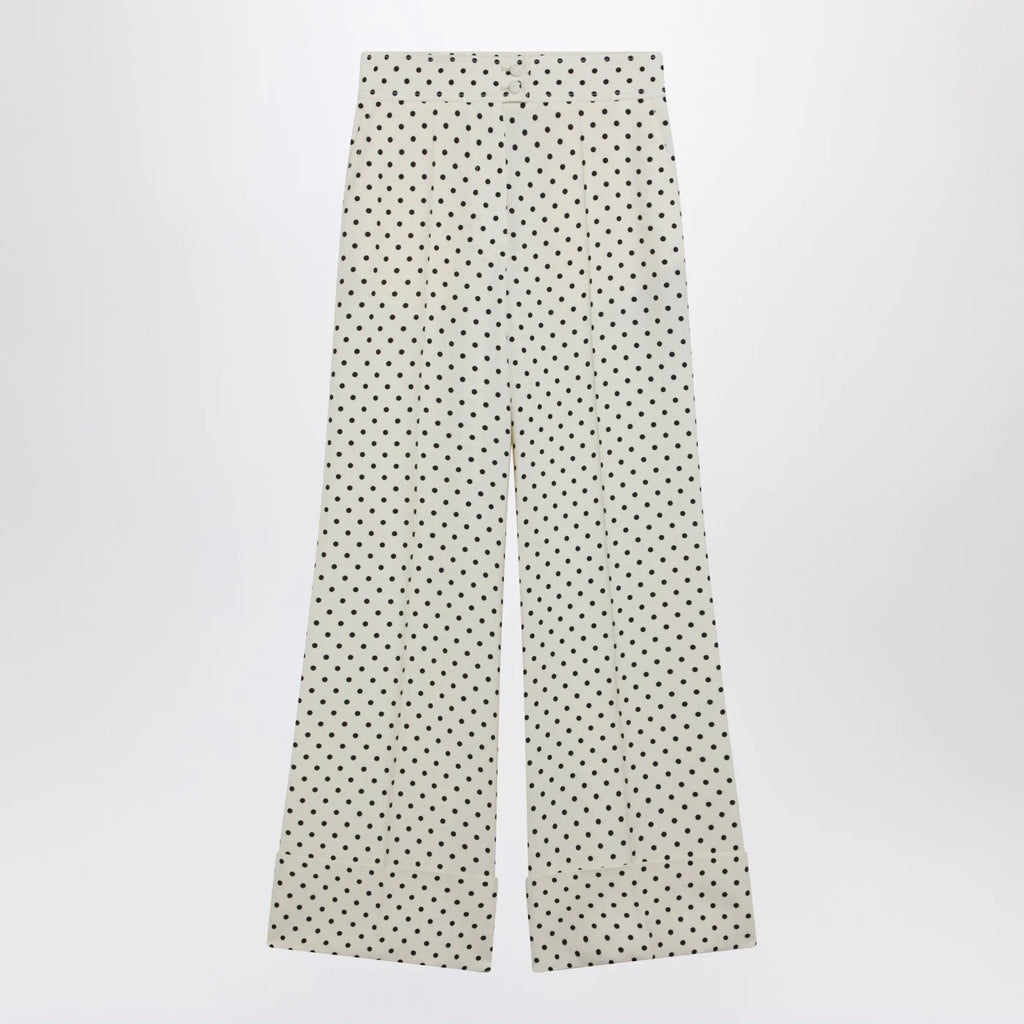 Valentino Ivory supergran trousers with Plusdepois print