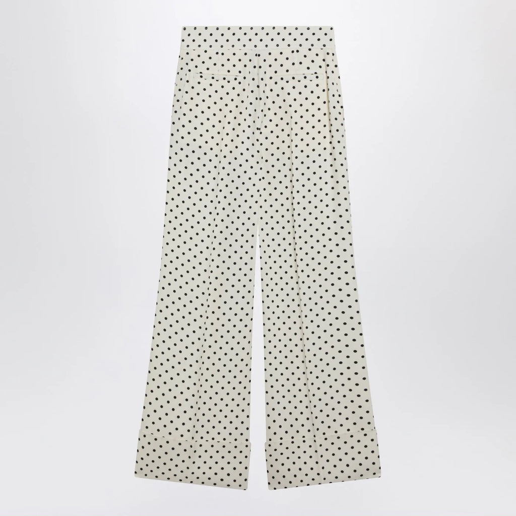 Valentino Ivory supergran trousers with Plusdepois print