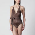 Valentino Brown swimsuit with Plusdepois motif