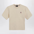 Moncler Grenoble White cotton-blend T-shirt with logo patch