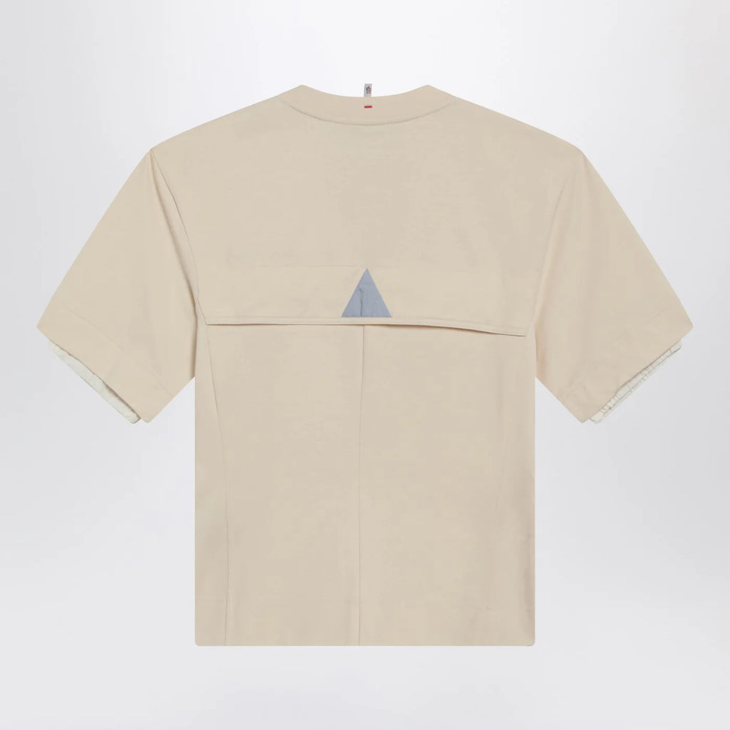 Moncler Grenoble White cotton-blend T-shirt with logo patch