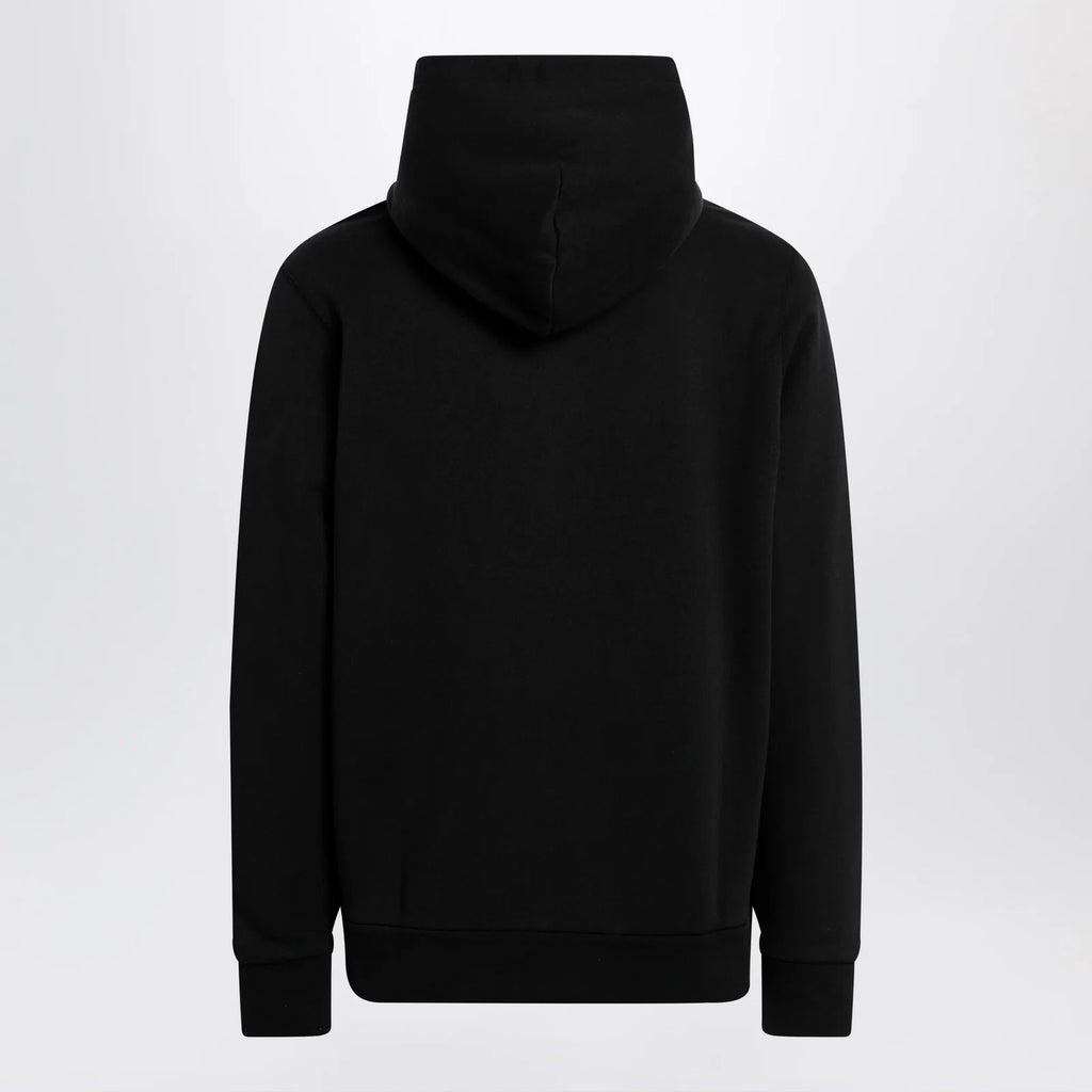 Moncler Black cotton hoodie with logo