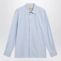 Valentino Light blue fil-à-fil cotton shirt with VLogo embroidery