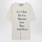 Valentino Ivory Le Chat De La Maison Icon Muse Anti Hero T-shirt