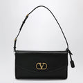 Valentino Garavani Devain VLogo leather clutch shoulder bag in black