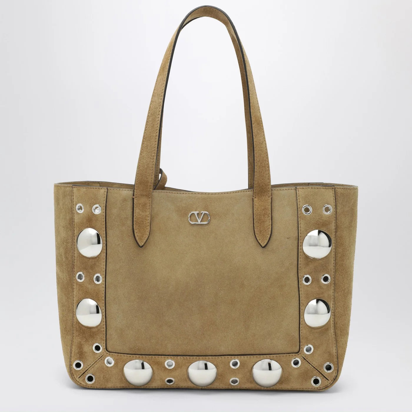 Valentino Garavani Medium Nellcôte tote bag in Havana suede