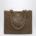 Valentino Garavani Laseine shopping bag in tundra green