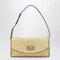 Valentino Garavani Small DeVain bag in gold cloqué jacquard fabric