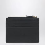 Valentino Garavani Black leather Rockstud zip card holder