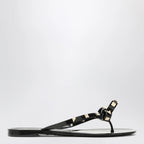 Valentino Garavani Black Rockstud Flat Sandals