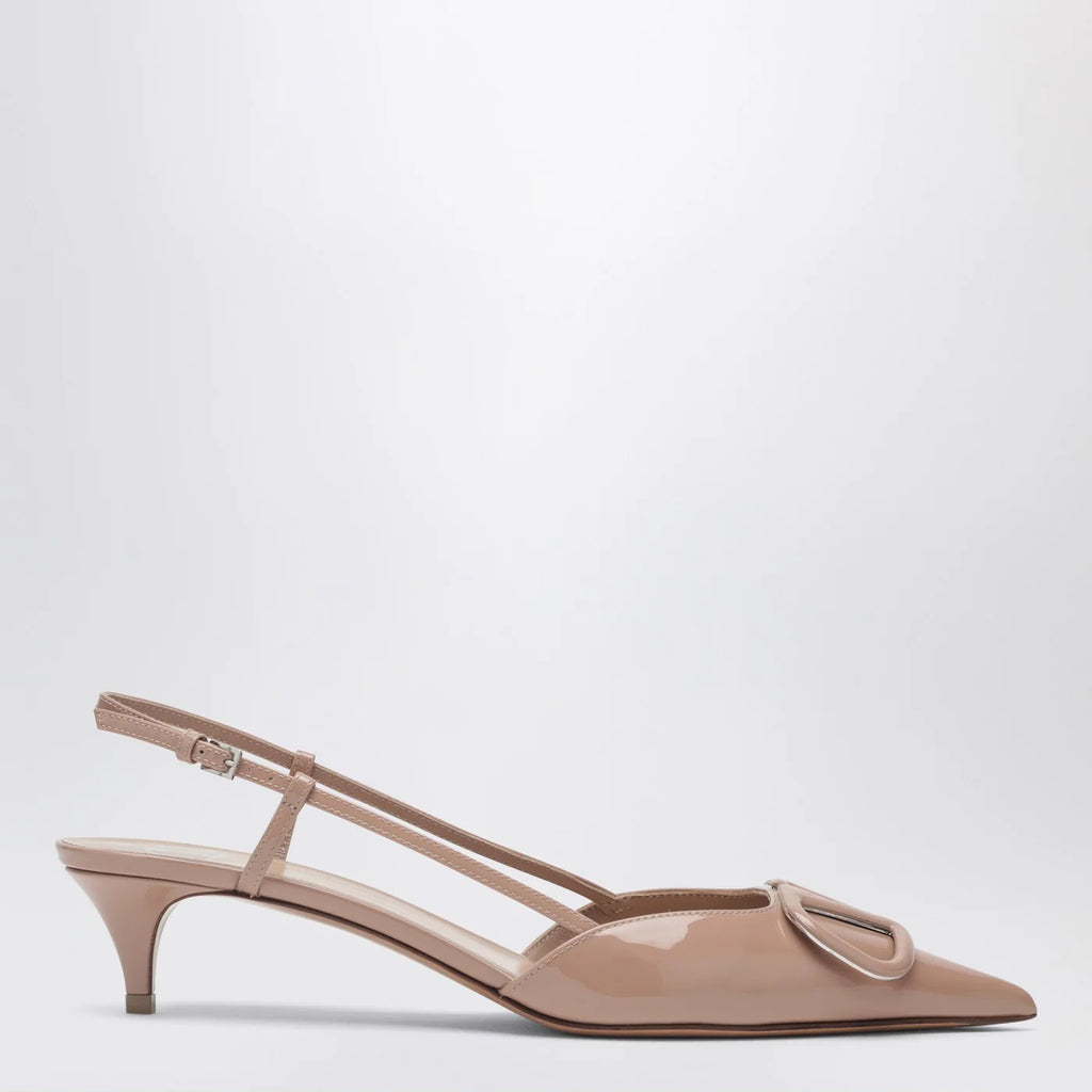 Valentino Garavani Vlogo Signature slingback pumps pink in patent leather