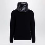 Moncler Blue padded wool zip-up hoodie