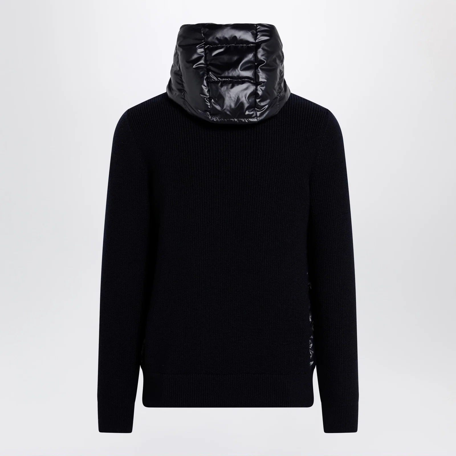 Moncler Blue padded wool zip-up hoodie