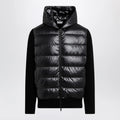 Moncler Black padded wool zip-up hoodie