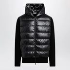 Moncler Black padded wool zip-up hoodie