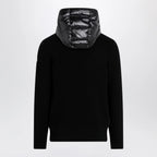Moncler Black padded wool zip-up hoodie
