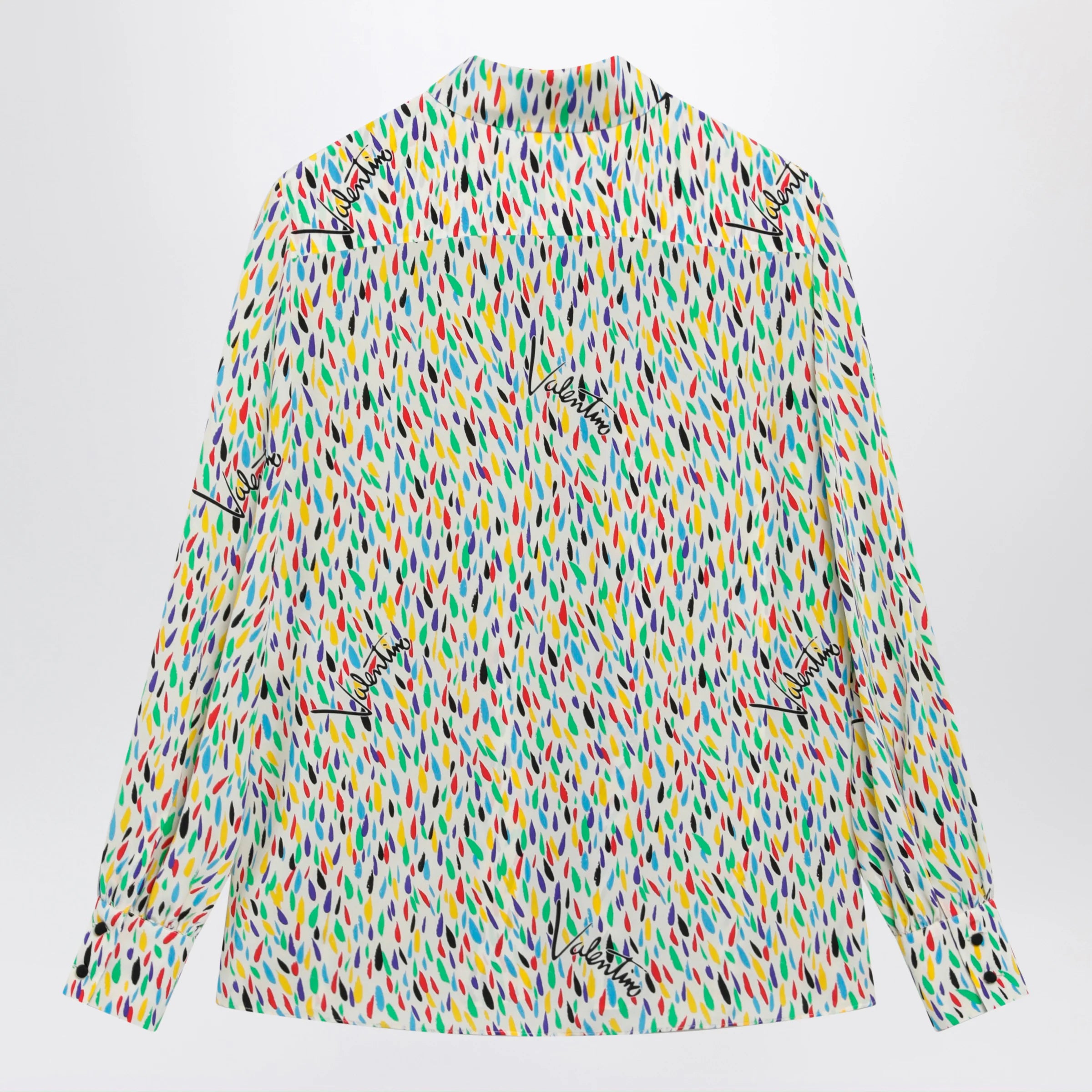 Valentino Multicolored silk blouse with lavallière