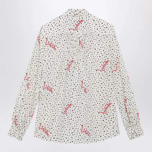 Valentino Vanilla silk shirt with logo print