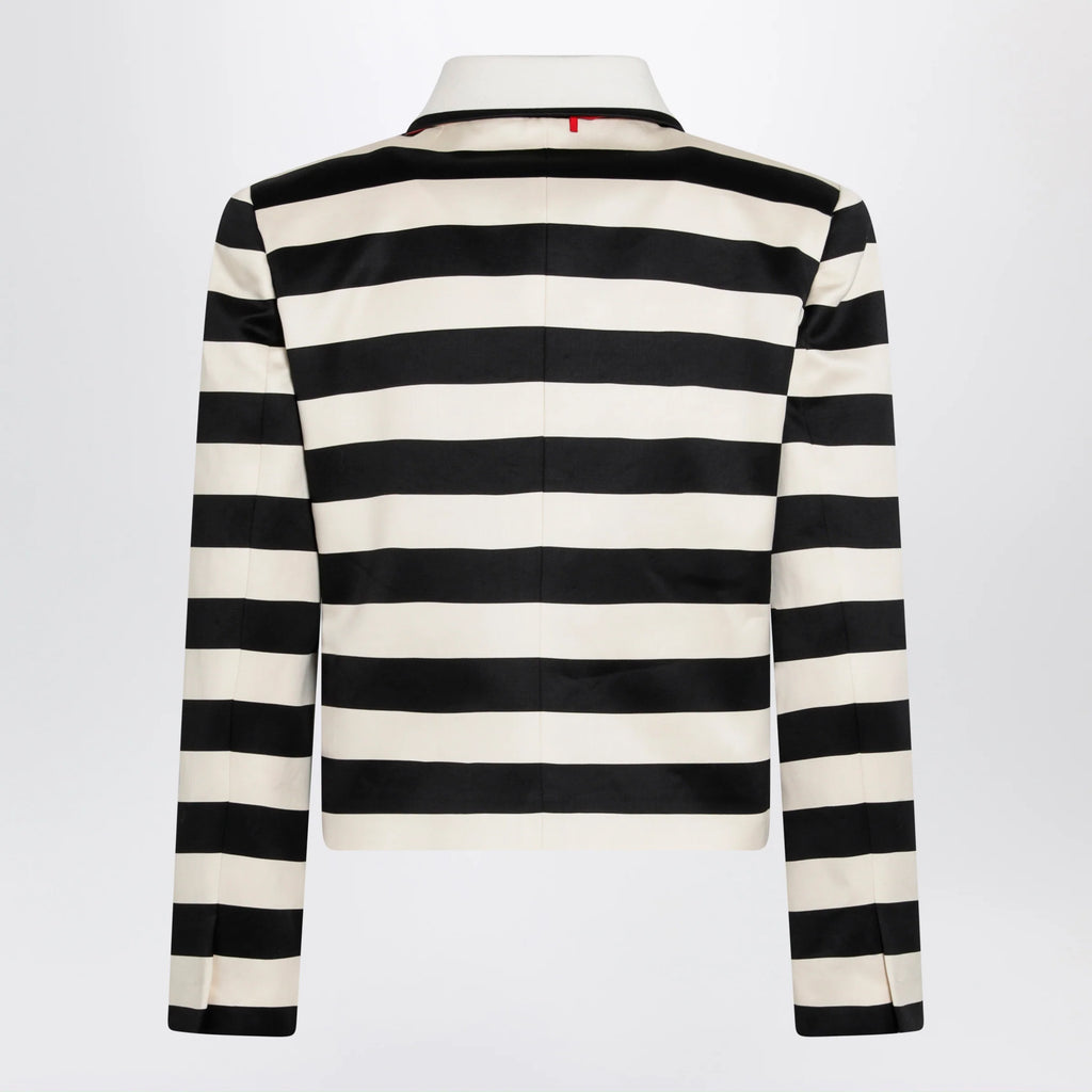 Valentino Vanilla/black striped jacket with maxi bow