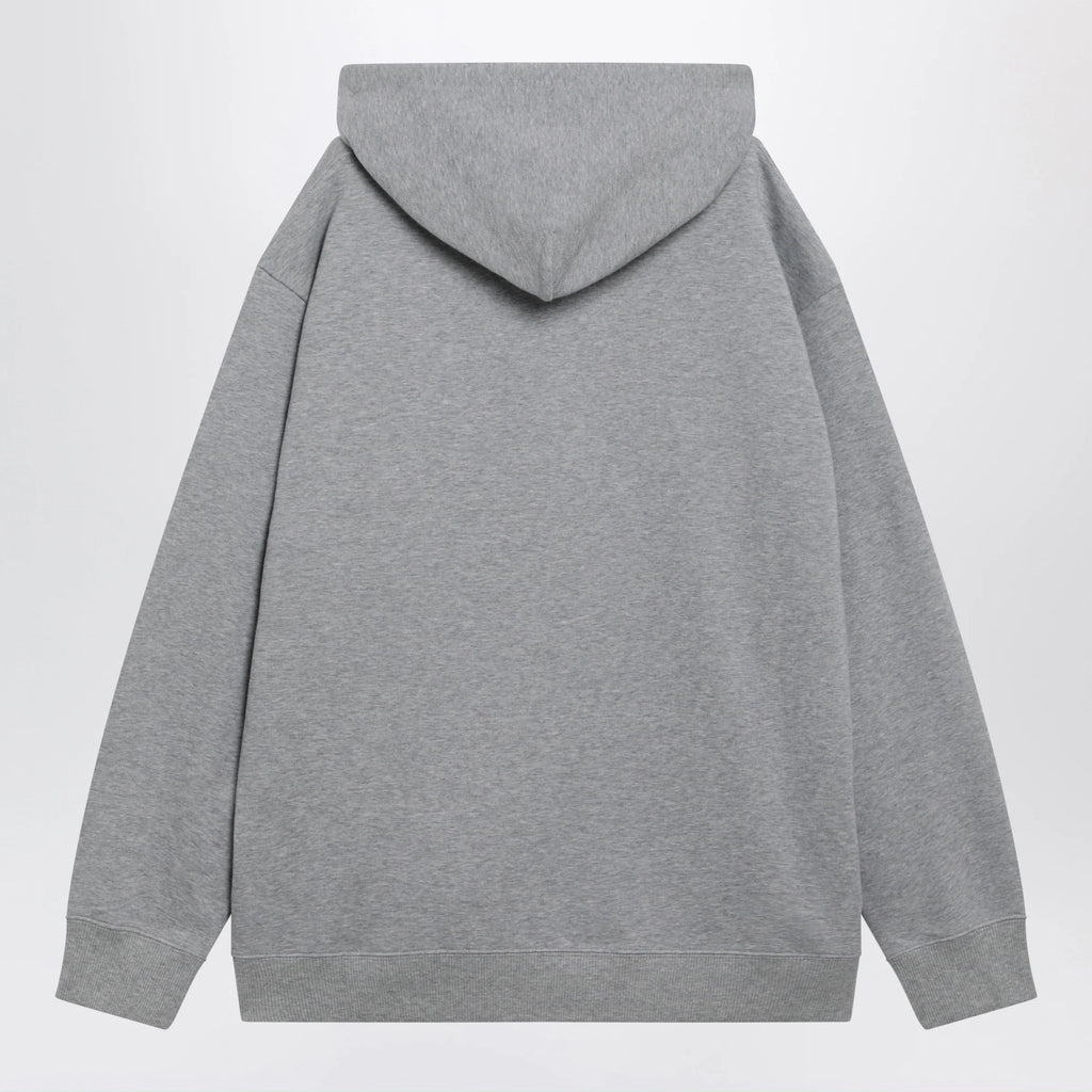 Valentino Mélange gray hoodie with Vlogo embroidery