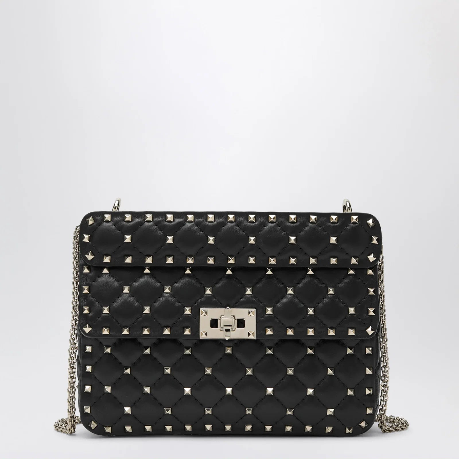 Valentino Garavani Medium Rockstud Spike bag in black nappa leather