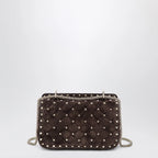 Valentino Garavani Rockstud Spike bag in brown suede