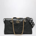 Valentino Garavani Panthea Chevron Bag in Black Leather