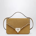 Valentino Garavani Rockstud Havana small crossbody bag in beige suede