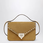 Valentino Garavani Rockstud Havana small crossbody bag in beige suede