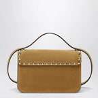 Valentino Garavani Rockstud Havana small crossbody bag in beige suede
