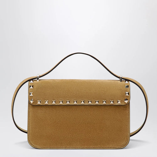 Valentino Garavani Rockstud Havana small crossbody bag in beige suede
