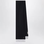 Valentino Garavani Black cashmere scarf with VLogo detail