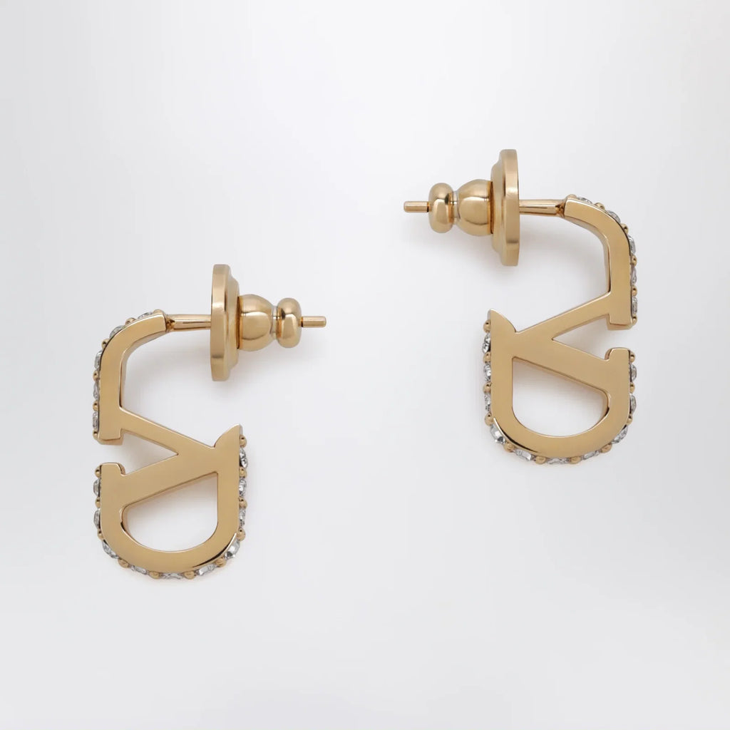Valentino Garavani Gold-tone VLogo Signature earrings with crystals