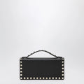 Valentino Garavani Black Rockstud Leather Wallet with Chain