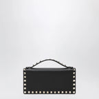 Valentino Garavani Black Rockstud Leather Wallet with Chain