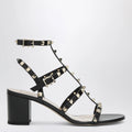 Valentino Garavani Rockstud calfskin leather sandals with studs in black