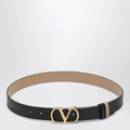 Valentino Garavani Black/Pink reversible VLogo Signature belt