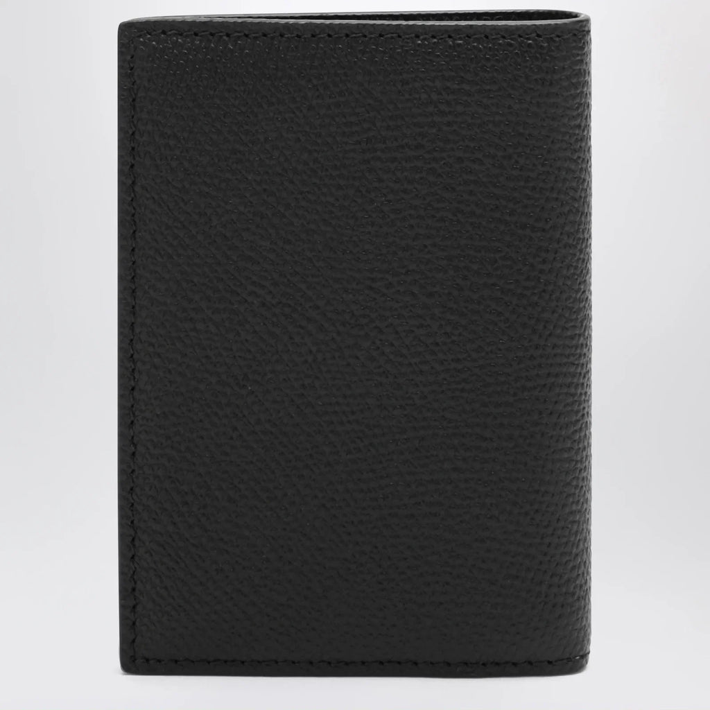 Valentino Garavani Black Vlogo grained leather card holder