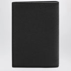 Valentino Garavani Black Vlogo grained leather card holder