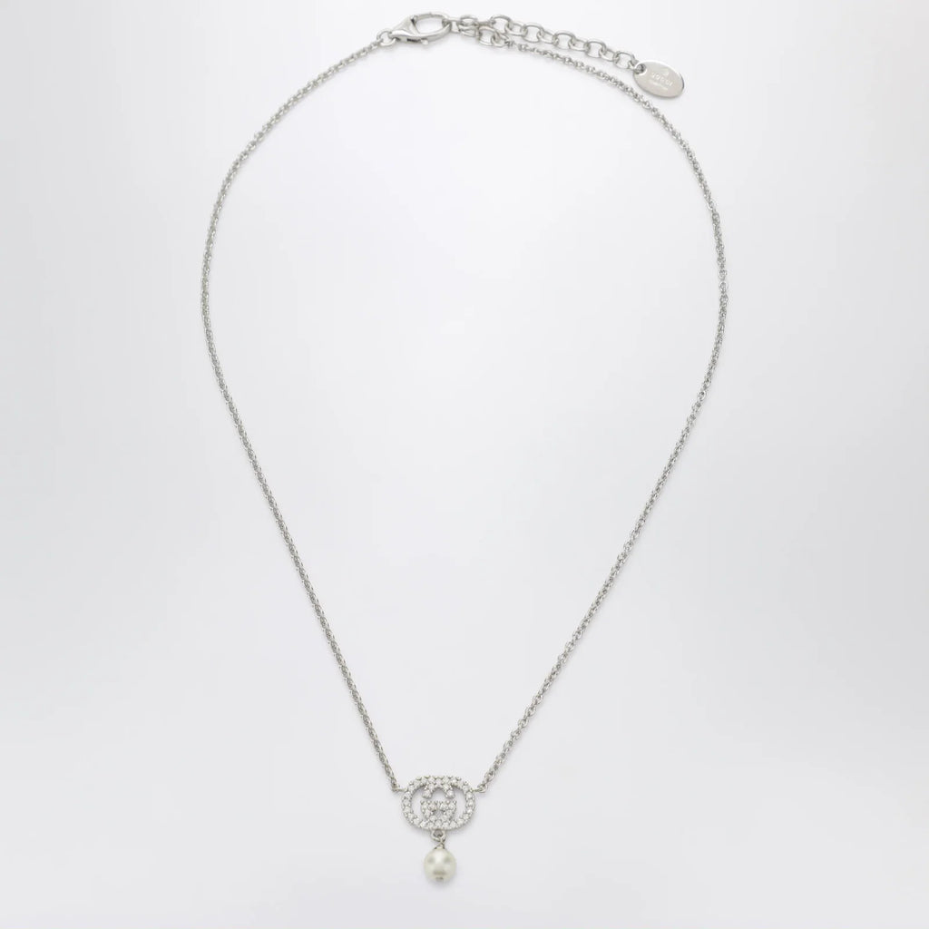 GUCCI GG necklace with crystals and pearls